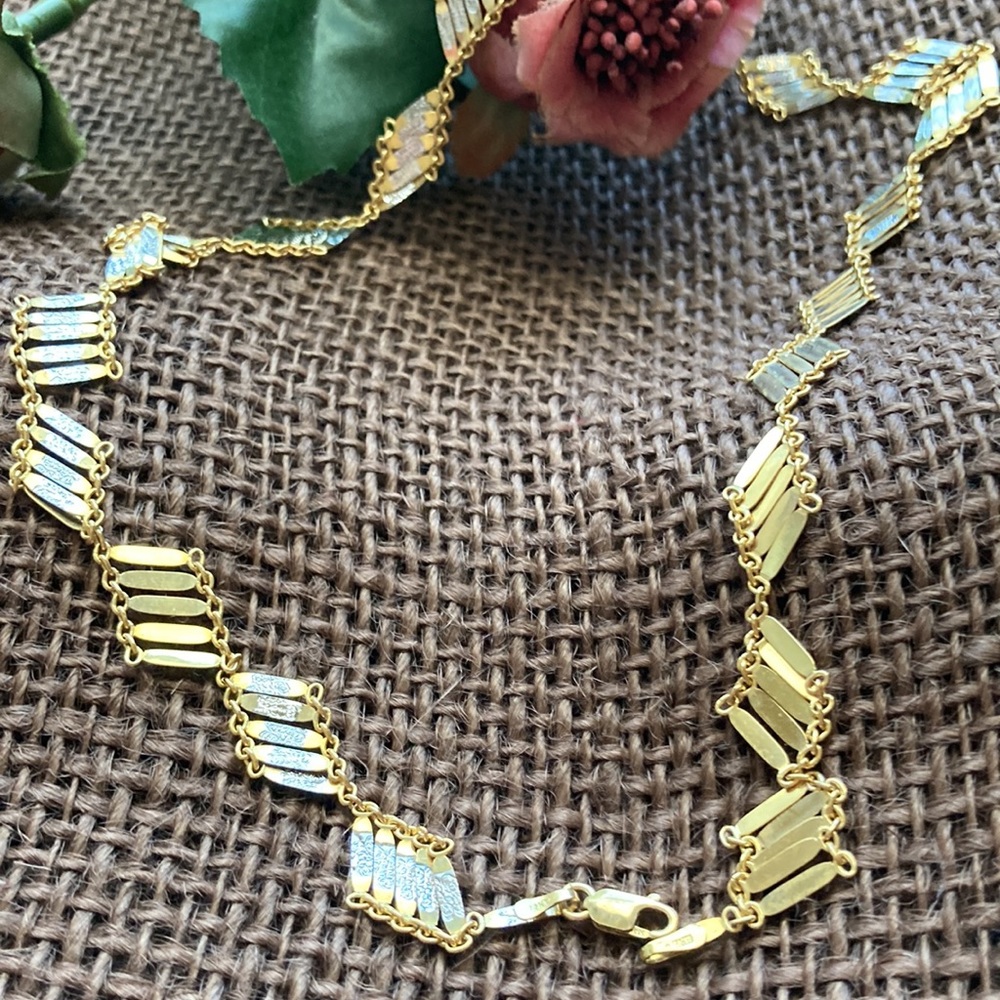 ❤️NWT 14K MOVIE CHAIN‼️ STUNNING‼️ GENUINE 14 KARAT YELLOW & WHITE GOLD PAVE’❤️